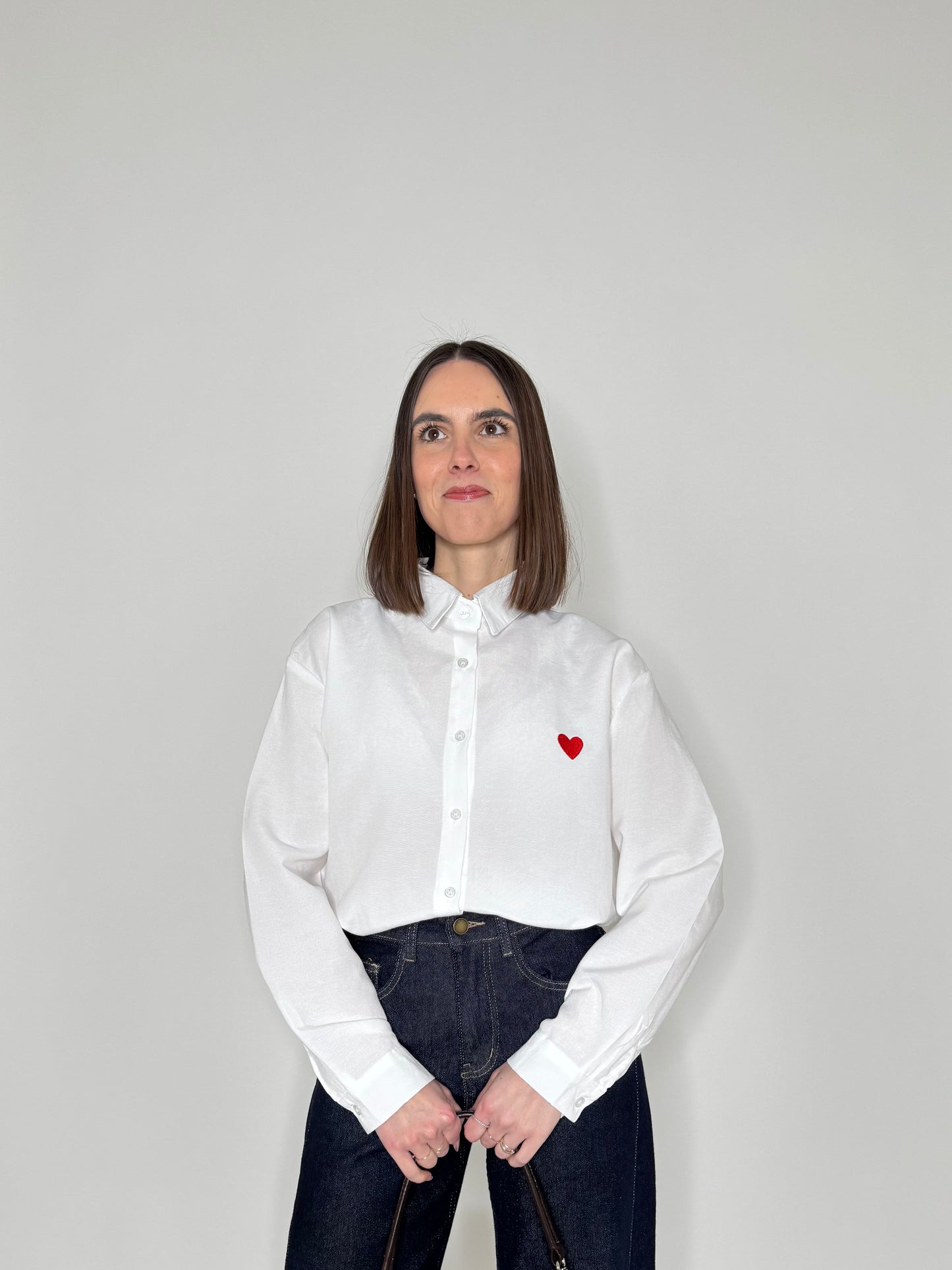 Camicia cuore in cotone Bianco