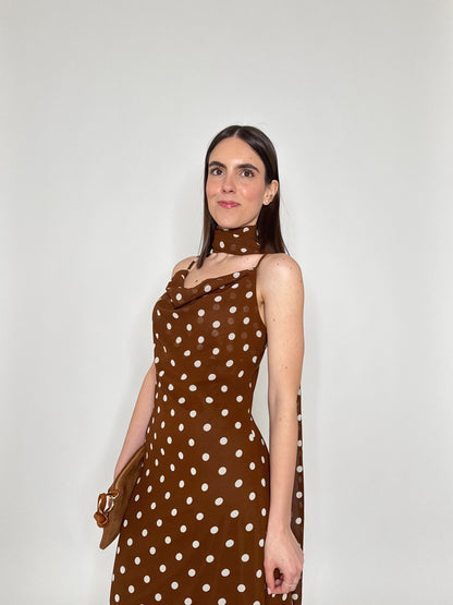 Abito Flamenco lungo pois Cioccolato
