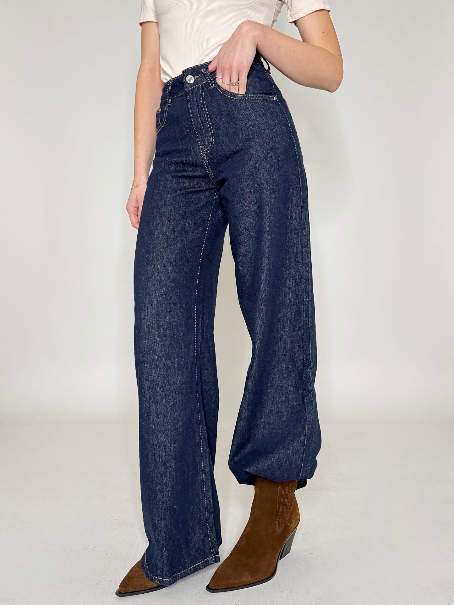 Jeans palazzo lavaggio zero