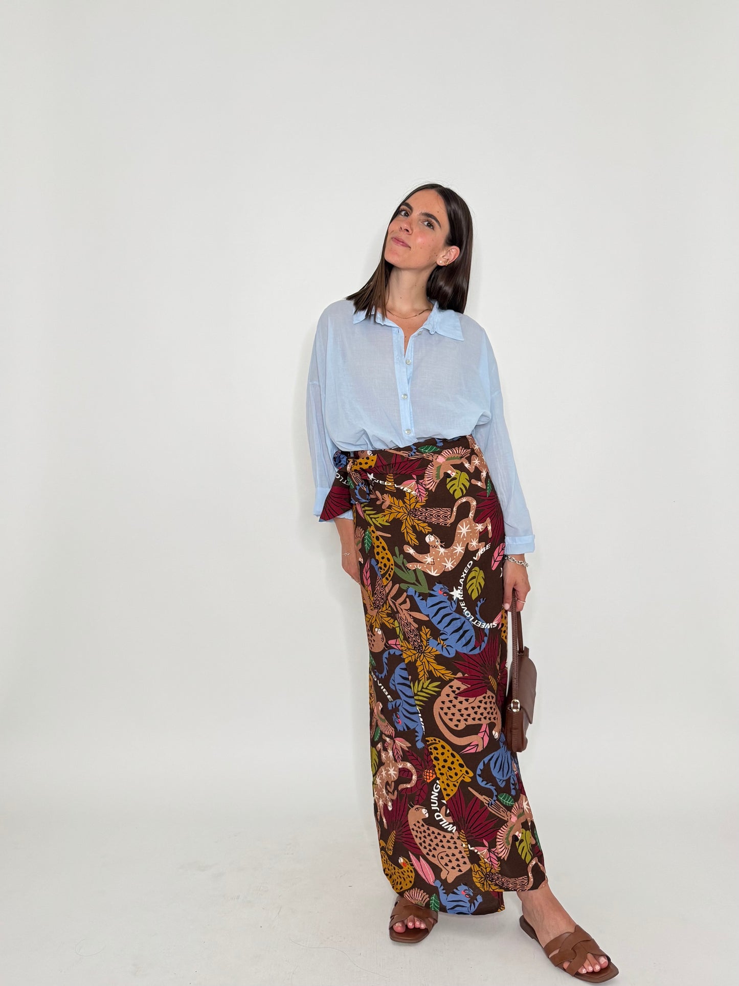 Gonna pareo in fresca viscosa jungle multicolor