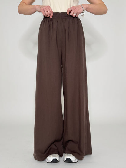 Pantalone morbido in 100% tencel Cioccolato