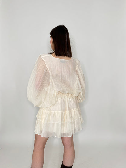 Abito mini in tencel effetto goffrato Burro