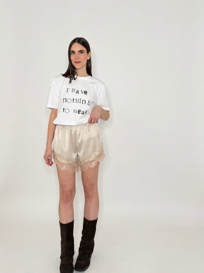 T-shirt in cotone con stampa "I have nothing wear"