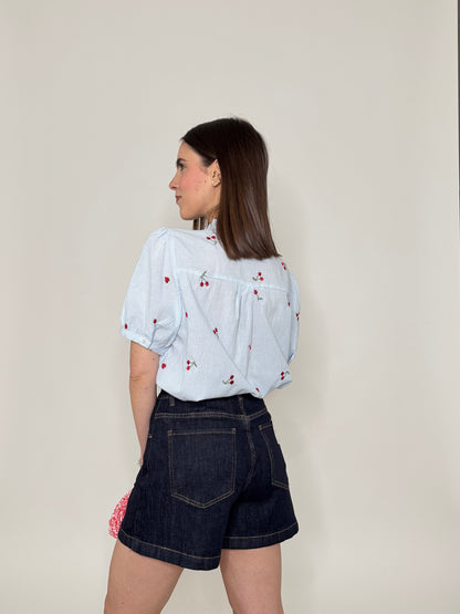 Camicia in cotone con ricami