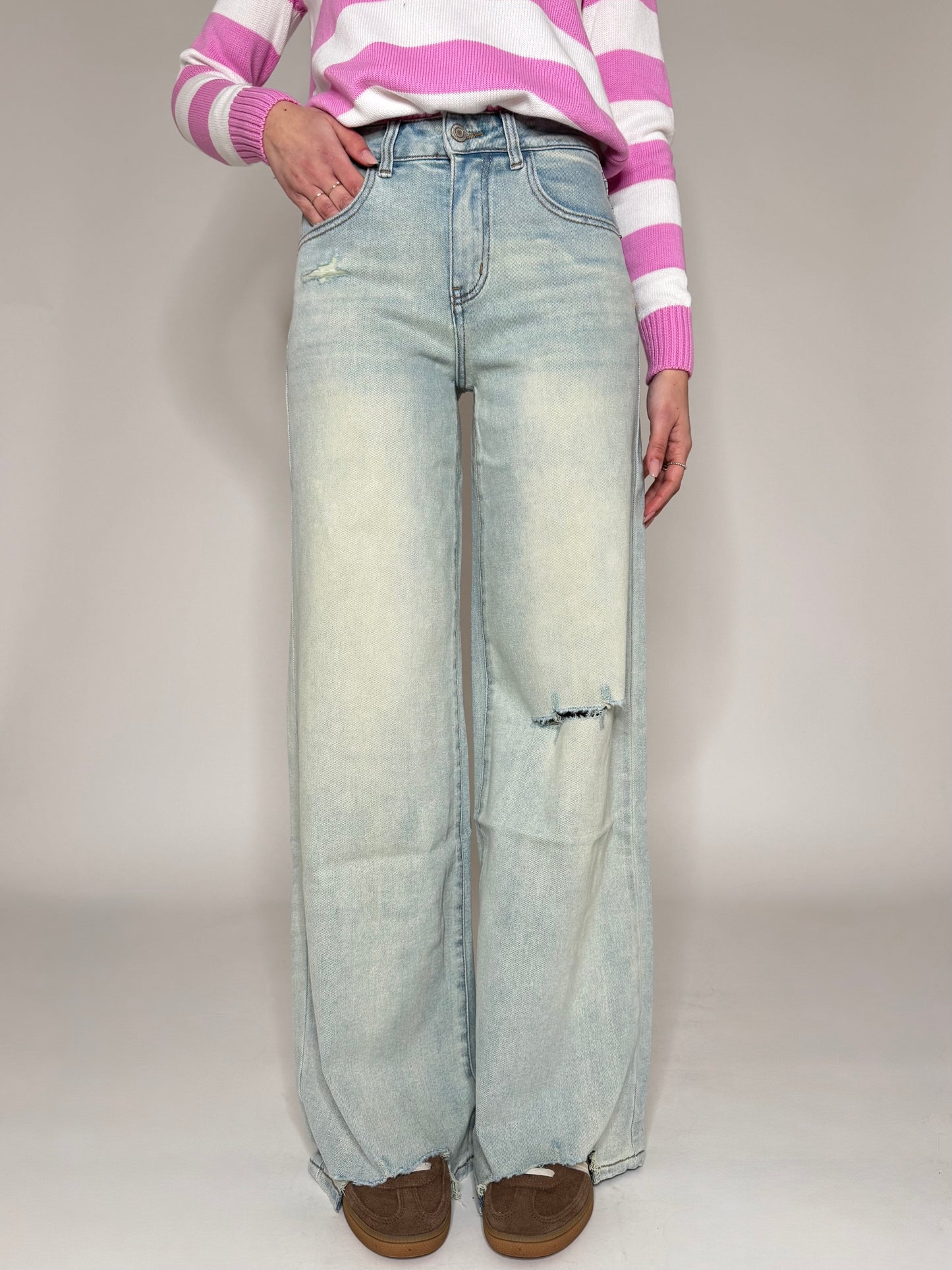 Jeans wide leg vintage wash