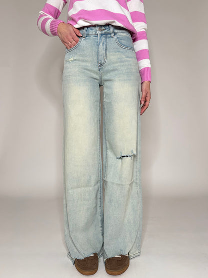 Jeans wide leg vintage wash