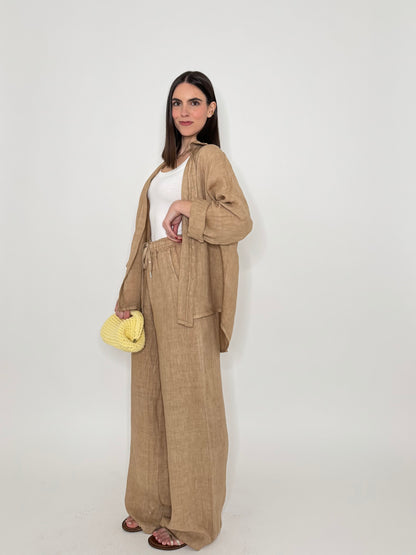 Camicia in lino Deserto Camel