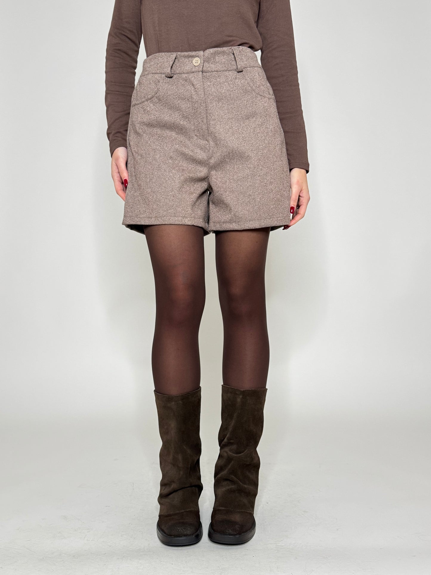 Bermuda spigato camel