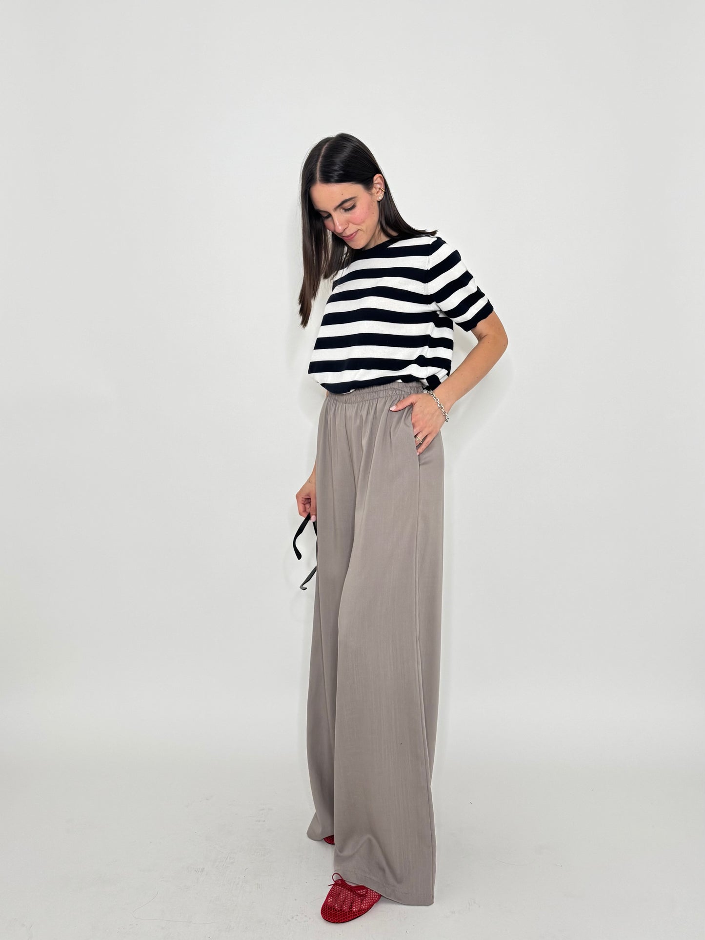 Pantalone morbido in 100% tencel Fango