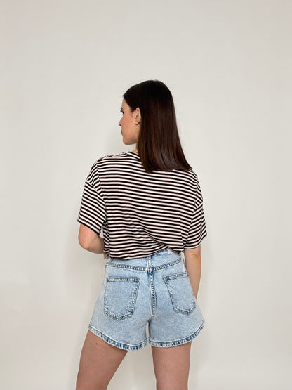 Shorts in denim lavaggio light blue wash