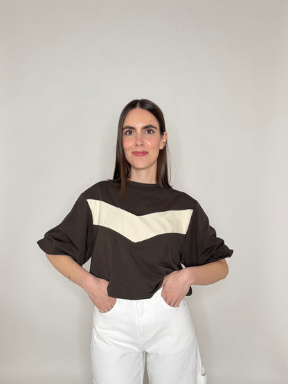 T-shirt palloncino in cotone Cioccolato
