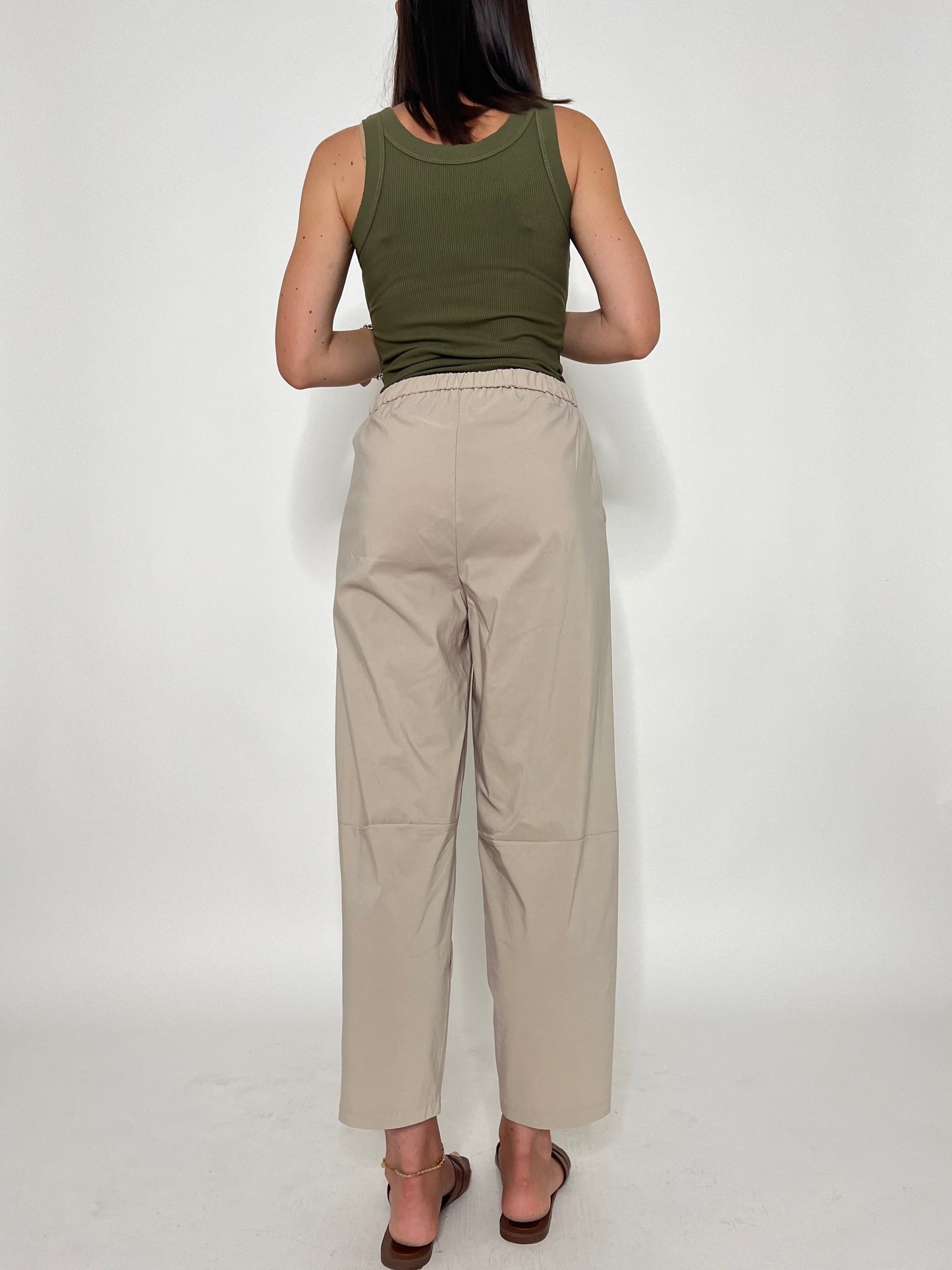 Pantalone Comfy ovetto in viscosa Beige