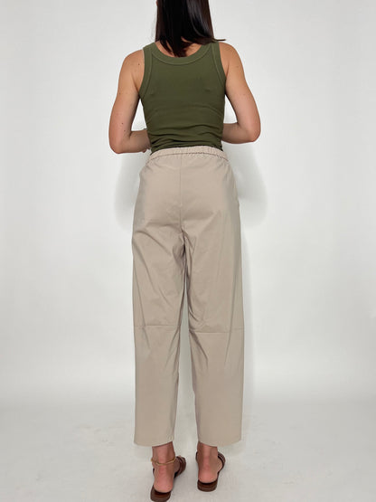 Pantalone Comfy ovetto in viscosa Beige