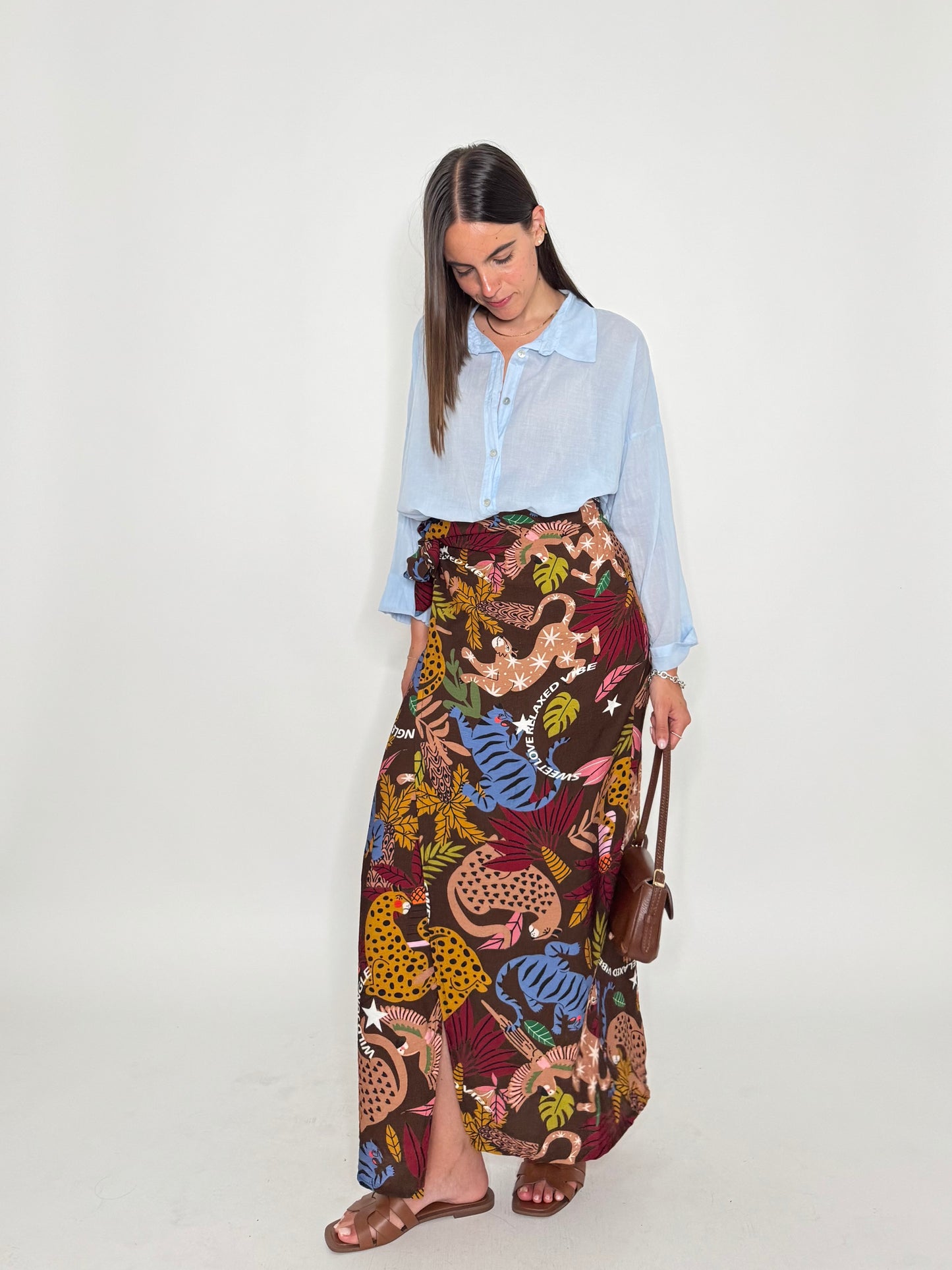 Gonna pareo in fresca viscosa jungle multicolor