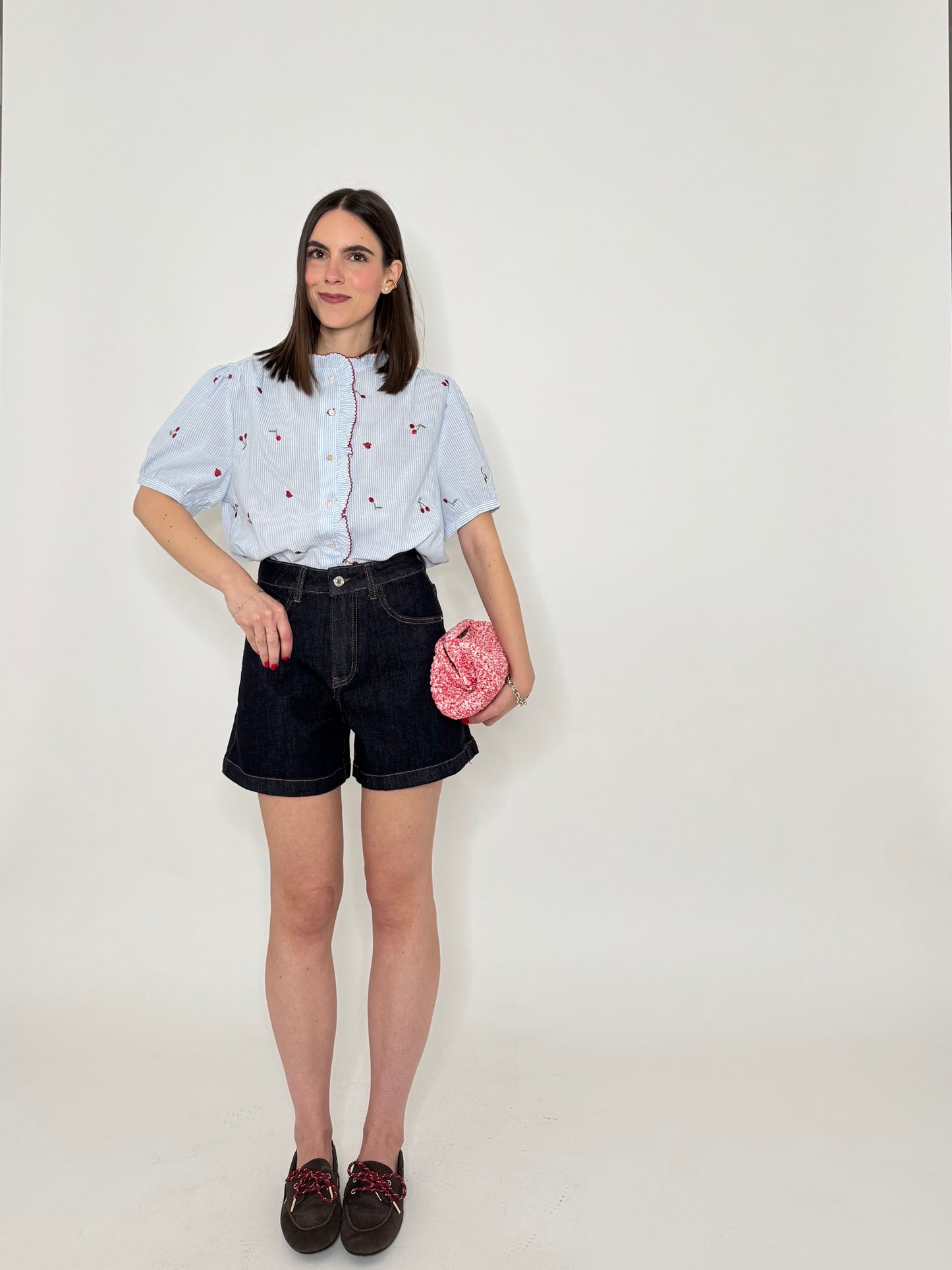 Camicia in cotone con ricami