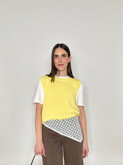 Gilet basic 100% cotone Giallo