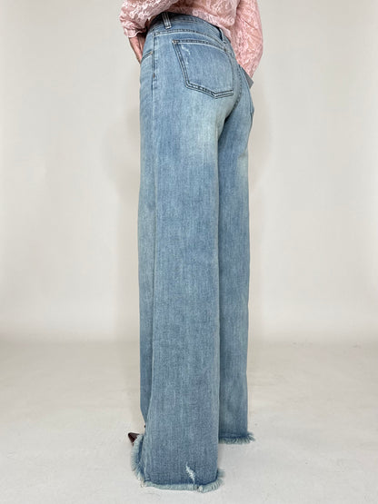 Jeans Wide leg sfrangiato