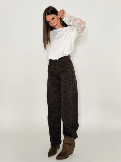 Jeans Balloon Fit leopardato
