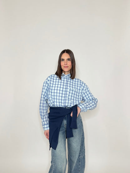 Camicia in cotone a quadri Blu
