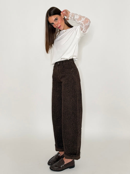 Jeans Balloon Fit leopardato