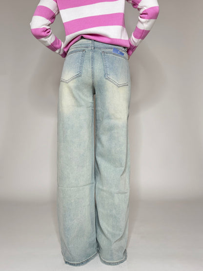 Jeans wide leg vintage wash