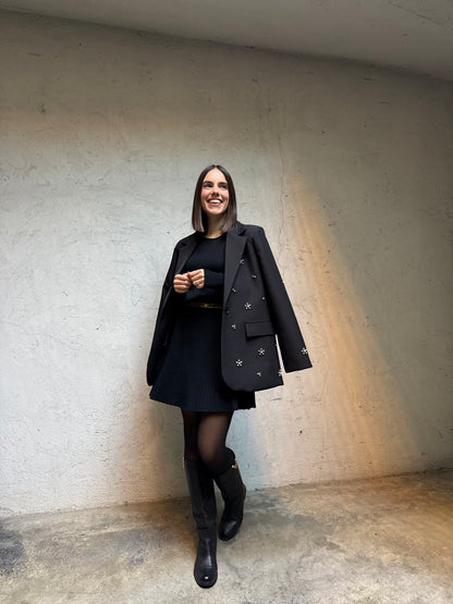 Abito Nina in calda viscosa Nero