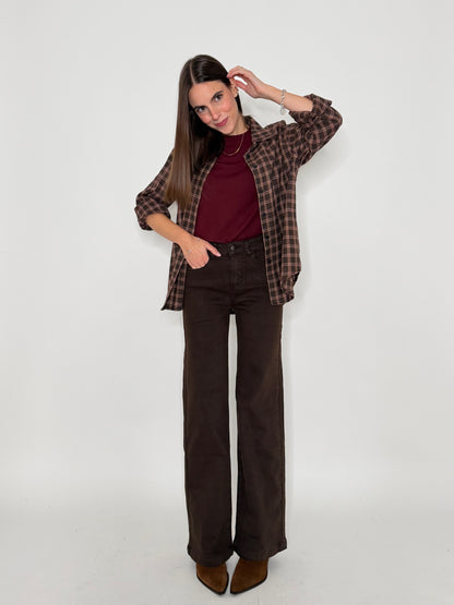 Jeans "Madrid" Wide Leg cioccolato