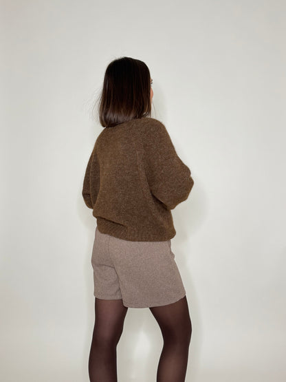 Pullover polo in misto lana rombi