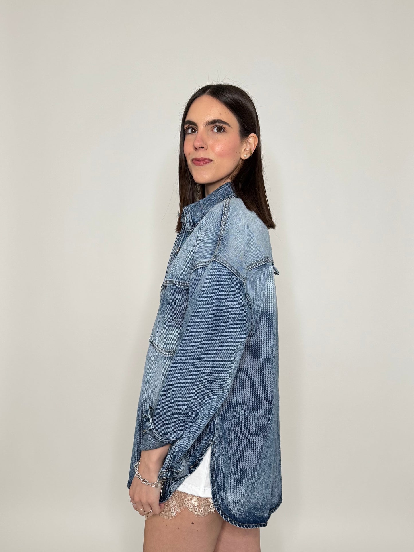 Giacca camicia di jeans