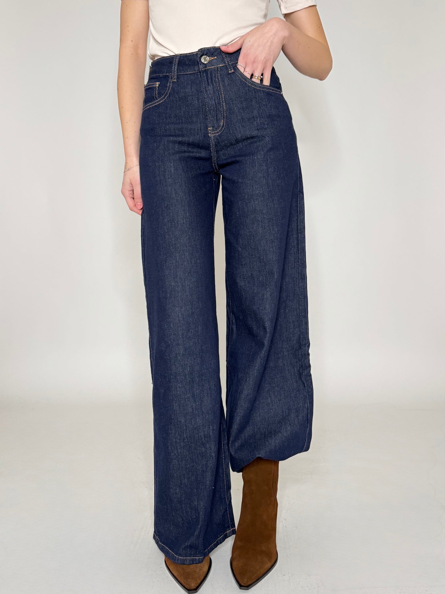 Jeans palazzo lavaggio zero