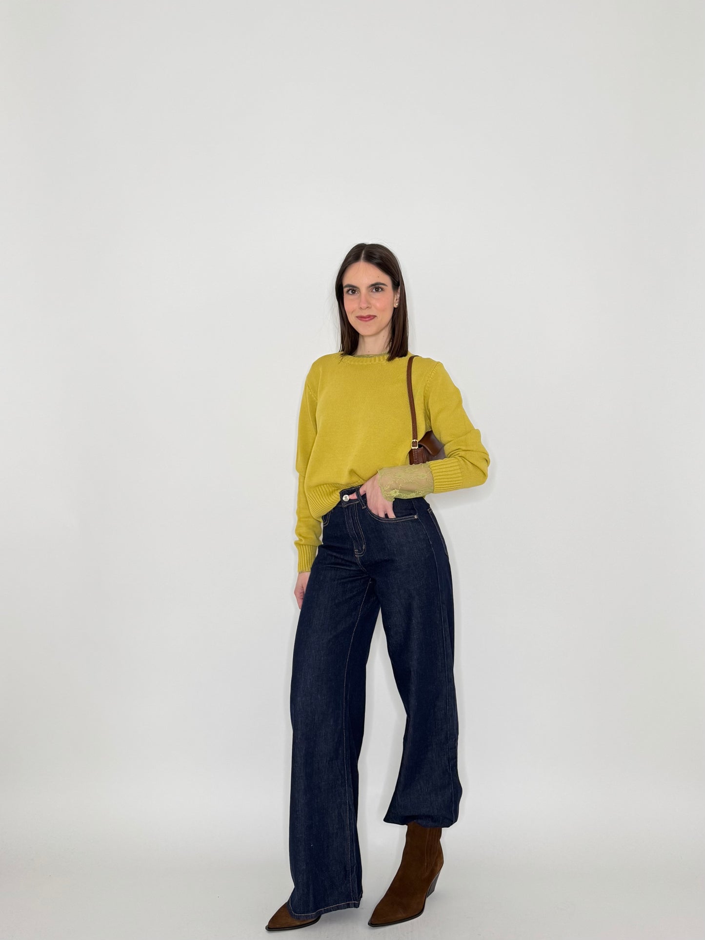 Jeans palazzo lavaggio zero