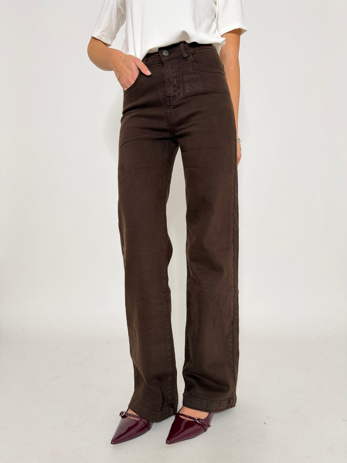 Jeans "Madrid" Wide Leg cioccolato