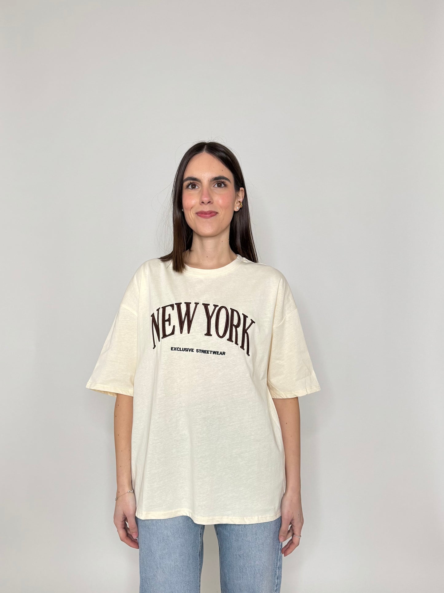 T-shirt in cotone "New York" Giallo pulcino