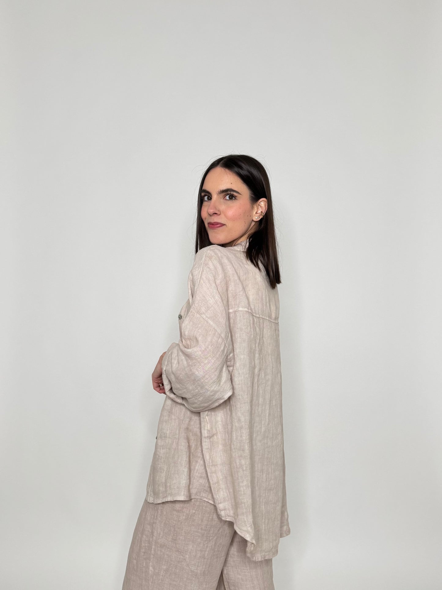 Camicia in lino Deserto Beige