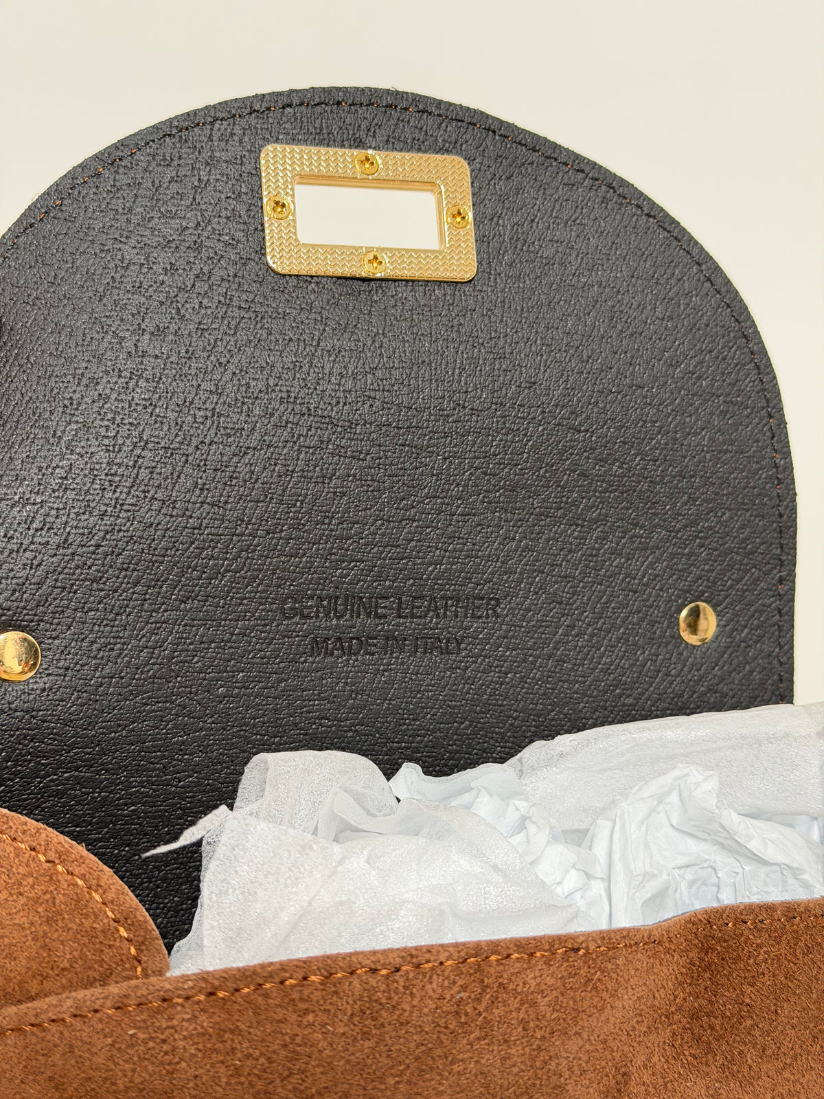 Borsa in vera pelle scamosciata
