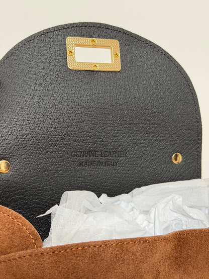 Borsa in vera pelle scamosciata