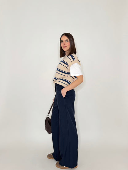 Pantalone Icon Wide leg Blu
