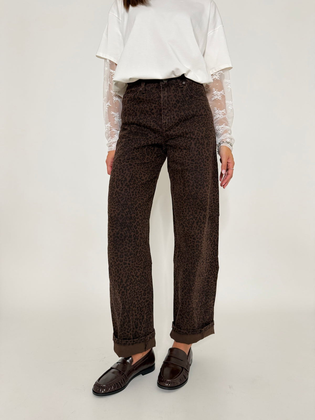 Jeans Balloon Fit leopardato