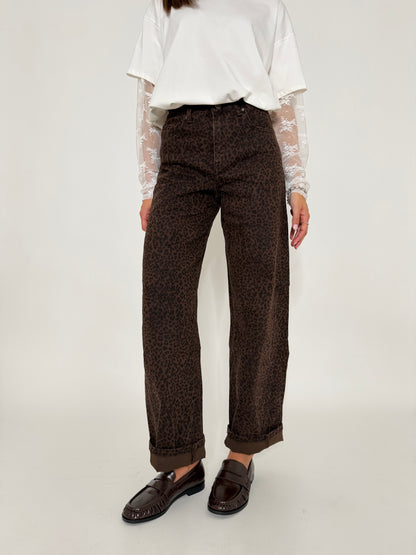 Jeans Balloon Fit leopardato
