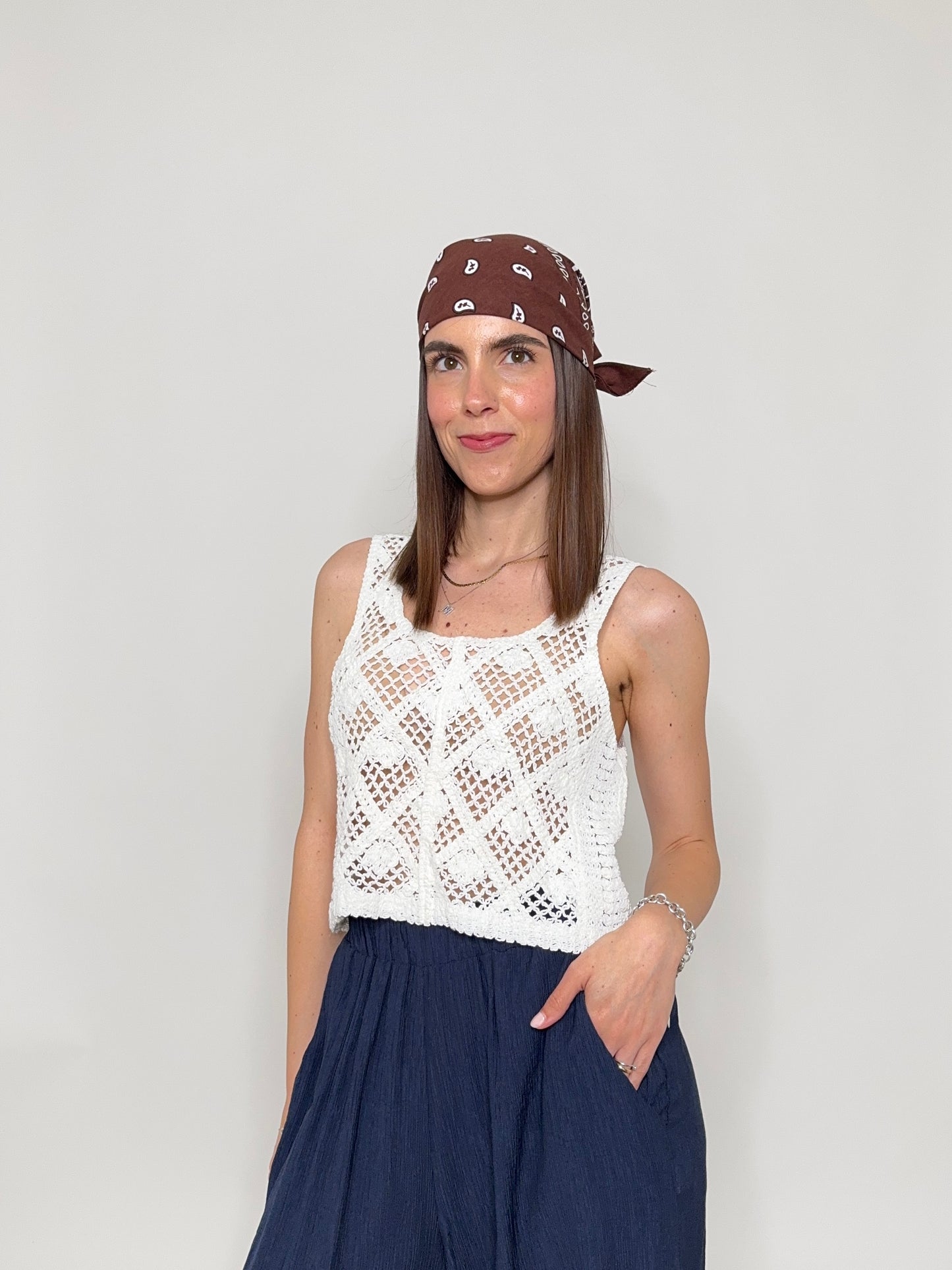 Top in crochet in cotone