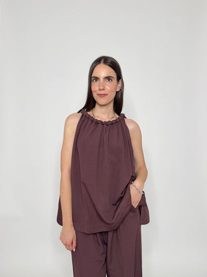 Completo Grace in fresca viscosa cioccolato