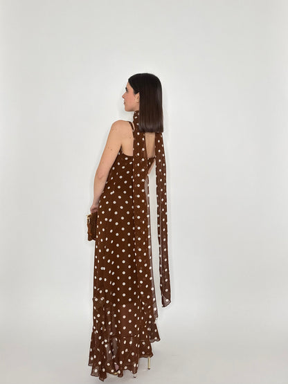 Abito Flamenco lungo pois Cioccolato