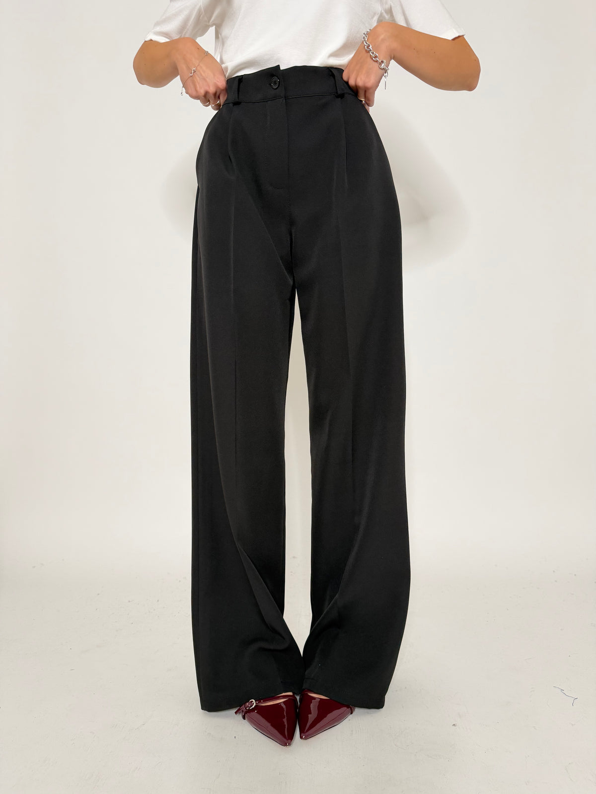 Pantalone taglio sartoriale nero