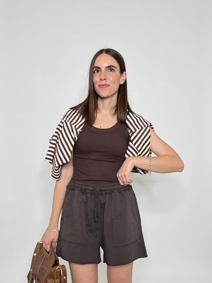 Pantaloncino in maglina cotone Comfy Cacao