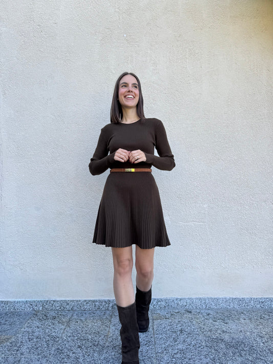 Abito Nina in calda viscosa Cioccolato