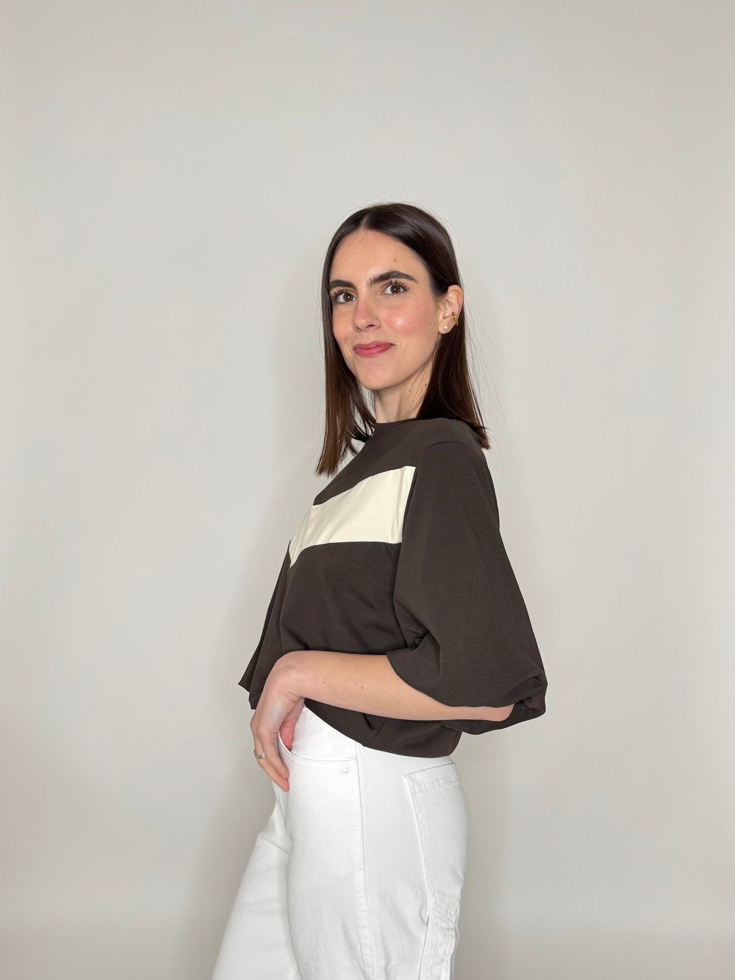 T-shirt palloncino in cotone Cioccolato