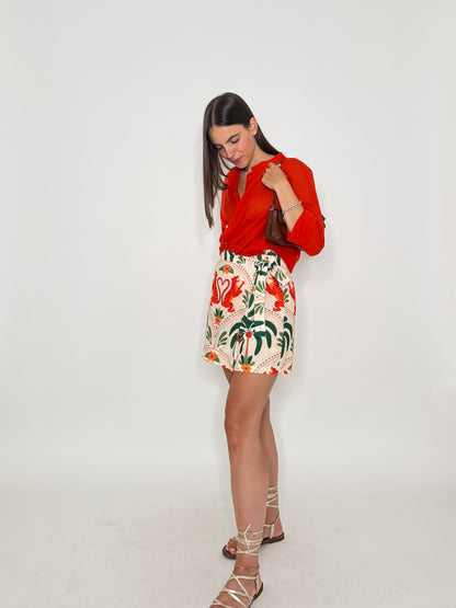 Gonna pantalone stampa tropical tiger