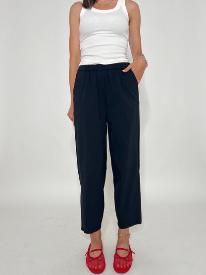 Pantalone Comfy ovetto in viscosa Nero