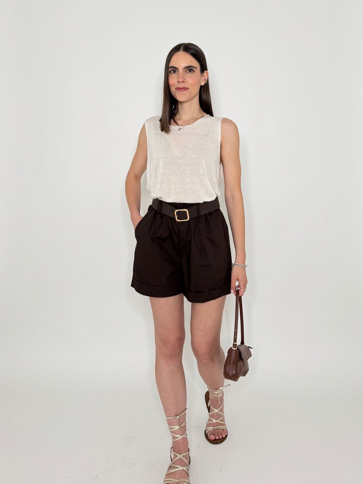 Shorts city light cotton Cioccolato