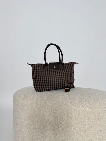Borsa in tessuto a quadretti Vichy ciocco